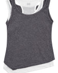 Two-Tone Tank 假兩件羅紋背心 - GREY
