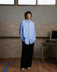 Stripe Long Shirt-Blue / White