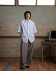 Stripe Short Shirt-Grey / White