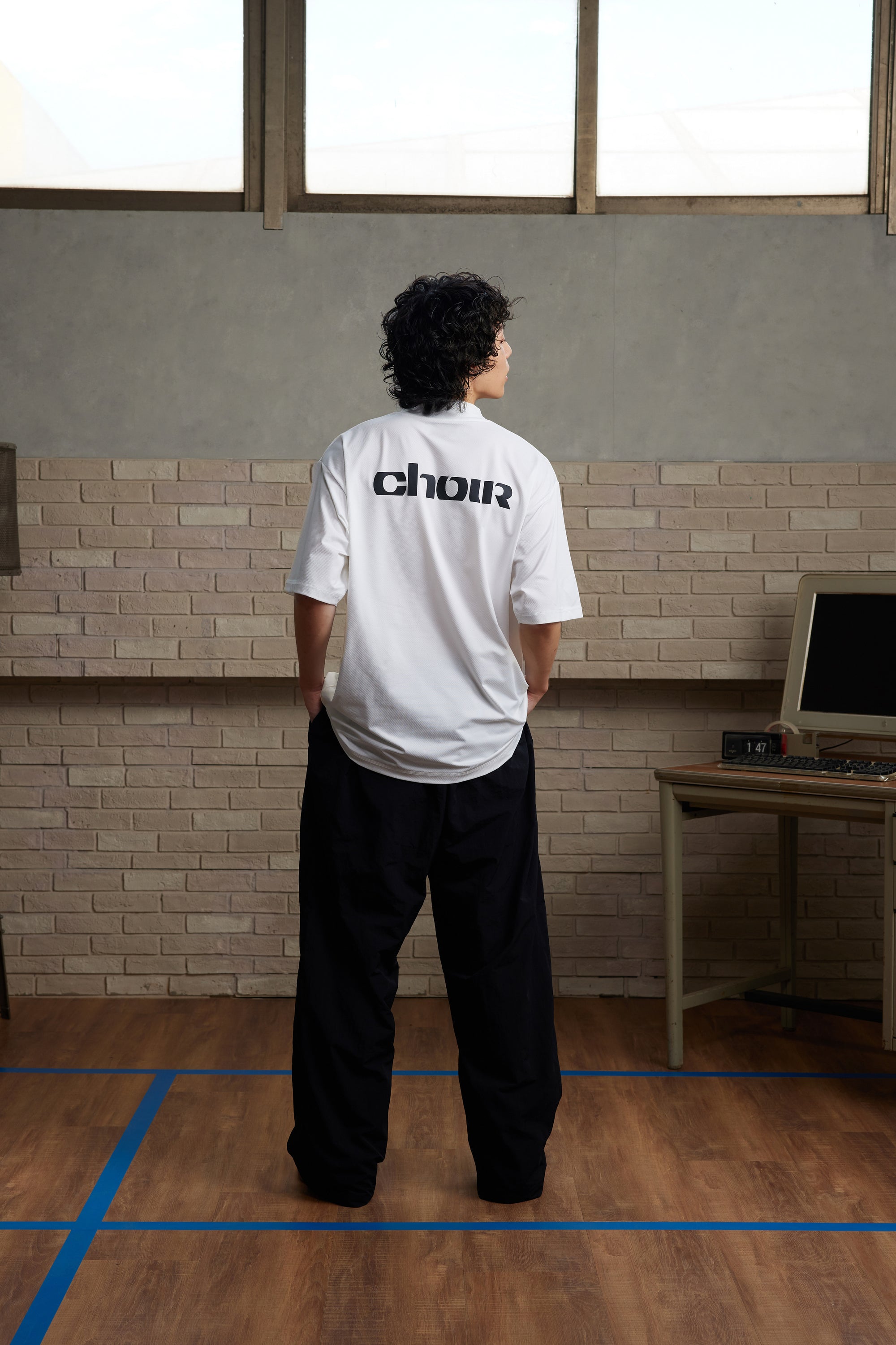 Game Mock Neck Shirt-Ivory