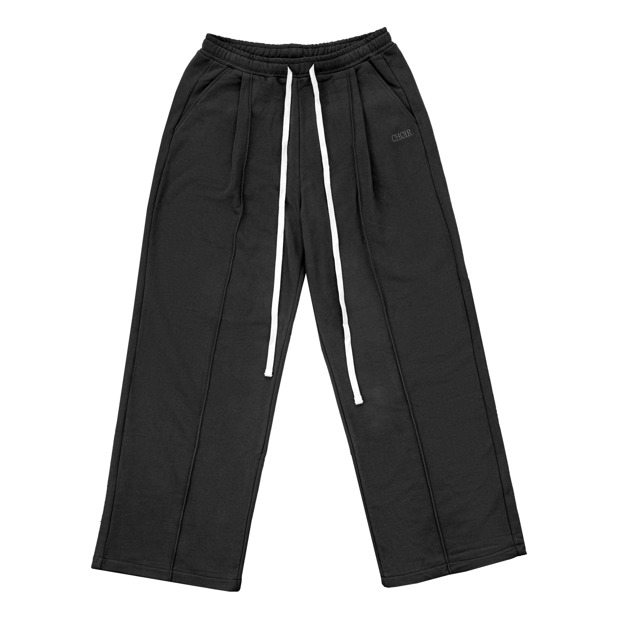 Neutrals Two Tuck Pants-Black