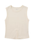 Rib Henley Tank 羅紋亨利背心-Beige