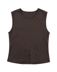 Rib Henley Tank 羅紋亨利背心-Gray