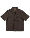 Structured V-Neck Shirt 結構式 V 領襯衫-Black