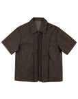 Structured V-Neck Shirt 結構式 V 領襯衫-Black