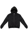 Textured Lace Hoodie 蕾絲拼接連帽外套-Black