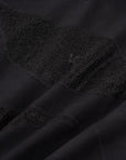 Textured Lace Hoodie 蕾絲拼接連帽外套-Black