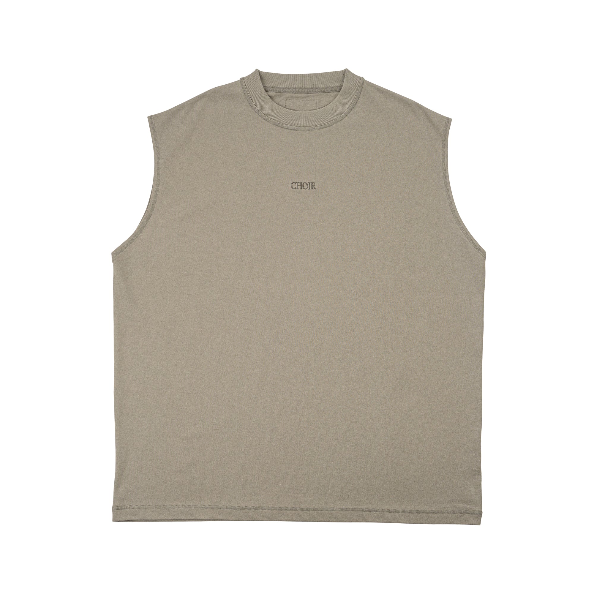 Sleeveless Tee-Sage Gray