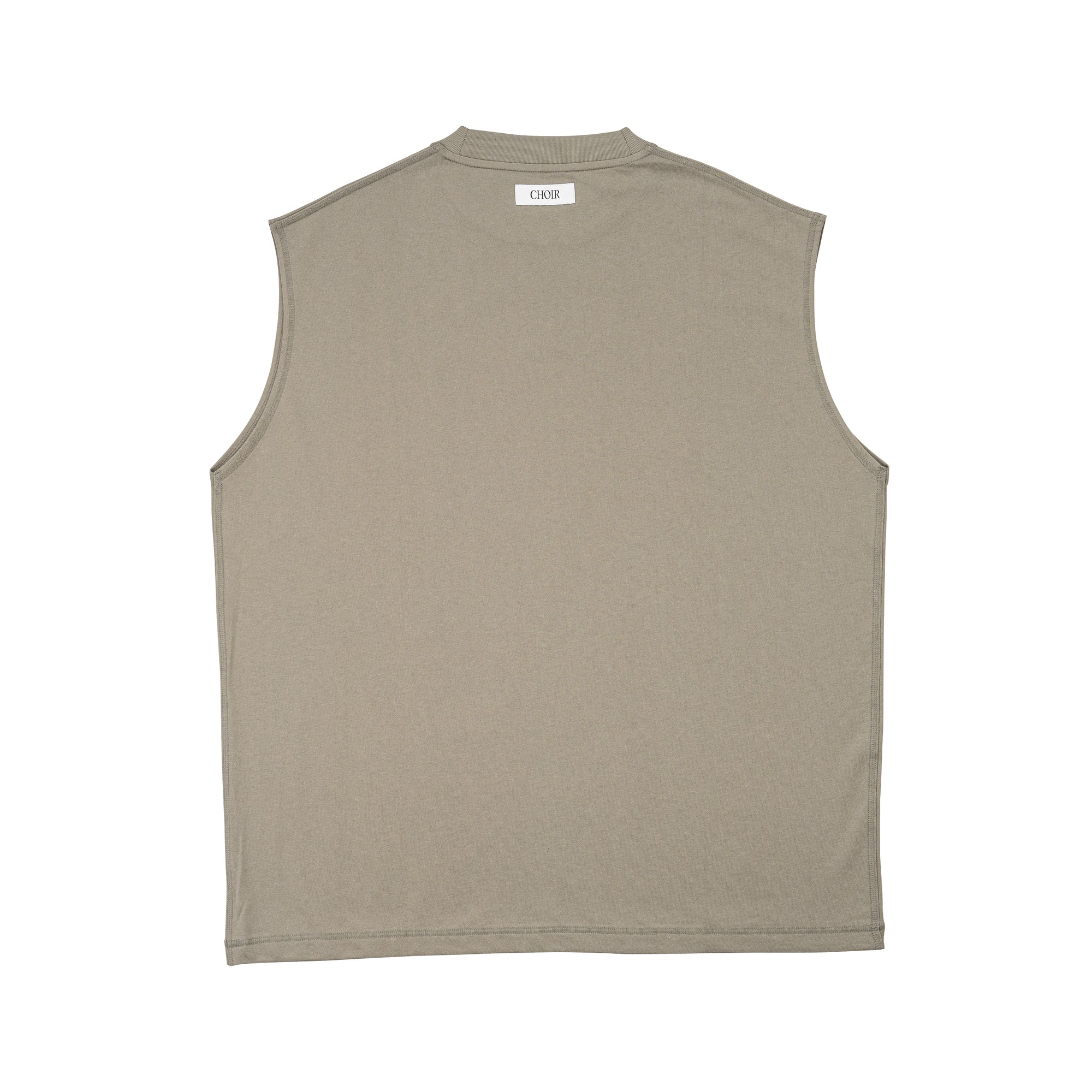 Sleeveless Tee-Sage Gray