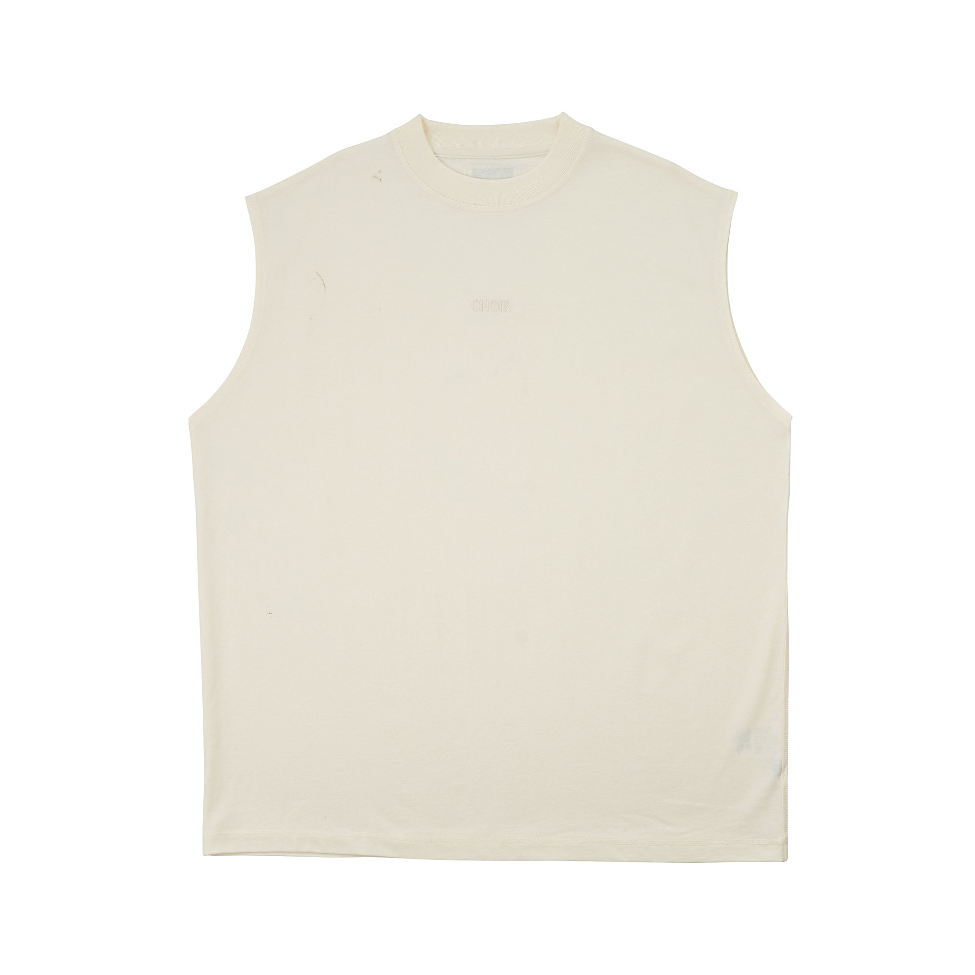 Sleeveless Tee-Beige