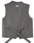 Asymmetric Wrap Vest 不對稱裹式背心-Gray