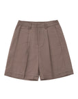 Pleated Shorts 雙層壓摺西裝短褲 - Brown