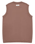 Ribbed Tank Top 修身刺繡針織背心 - KHAKI