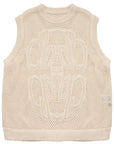 Knit Vest LOGO 簍空針織背心 - Beige