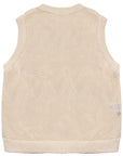 Knit Vest LOGO 簍空針織背心 - Beige