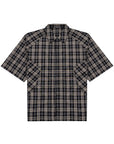 Panel Shirt 弧形剪裁格紋襯衫 - BLACK