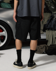 Denim Shorts-Black