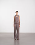 Asymmetric Wrap Vest 不對稱裹式背心-Mocha Gray