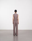 Asymmetric Wrap Vest 不對稱裹式背心-Mocha Gray