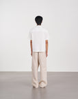 Layered Pocket Shirt 拼接口袋短袖襯衫 - BEIGE