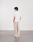 Layered Pocket Shirt 拼接口袋短袖襯衫 - BEIGE