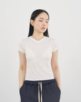 Logo T-Shirt 01 V領品牌T恤-Beige