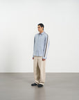 Stripe Long Shirt 休閒直條襯衫-Gray
