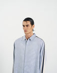 Stripe Long Shirt 休閒直條襯衫-Gray