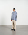Stripe Long Shirt 休閒直條襯衫- Dark Gray