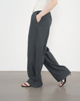 Pull-On Wide Trousers 鬆緊寬版長褲-Gray