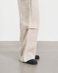 Knee Dart Pants 直條膝摺寬褲 - Beige