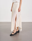 Wrap Midi Drape Skirt 垂墜中長裙 - Beige