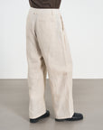 Knee Dart Pants 直條膝摺寬褲 - Beige