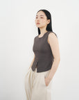 Rib Henley Tank 羅紋亨利背心-Gray