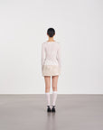 Asymmetric Placket Long-Sleeve Top 不對稱門襟長袖上衣-White
