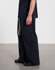 Panel Wide Pants 口袋造型直筒褲 - NAVY