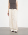 Pull-On Wide Trousers 鬆緊寬版長褲-Beige