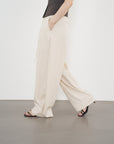Pull-On Wide Trousers 鬆緊寬版長褲-Beige