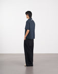 Layered Pocket Shirt 拼接口袋短袖襯衫 - NAVY