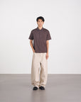 Minimal Placket Crew Shirt 圓領門襟短袖襯衫 - BROWN