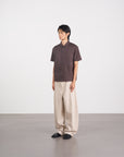 Minimal Placket Crew Shirt 圓領門襟短袖襯衫 - BROWN