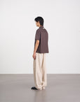 Minimal Placket Crew Shirt 圓領門襟短袖襯衫 - BROWN