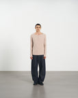 Rib Knit Tee 方領羅紋打底長袖 - Khaki