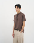 Scarf Collar Knit Top 領巾領針織上衣-Brown