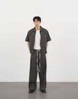 Voluminous Drawstring Trousers 立體量感綁帶長褲-Black