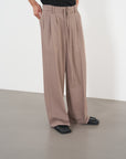 Relaxed Tailored Trousers 寬鬆西裝長褲-Brown