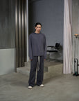 Neutrals Fitted Long Tee-Grey