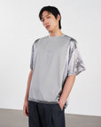 Mesh Tee 拼接刺繡球衣 - GREY