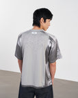 Mesh Tee 拼接刺繡球衣 - GREY