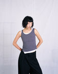Two-Tone Tank 假兩件羅紋背心 - GREY